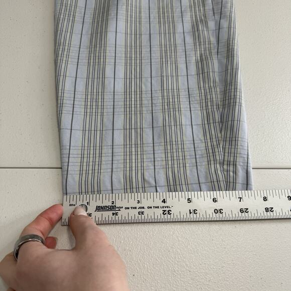 Club Monaco Womens Pants 4 Pastel Blue Plaid Pleated Trouser Old Money Prep Boho - Picture 8 of 15